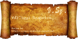 Völgyi Szabolcs névjegykártya